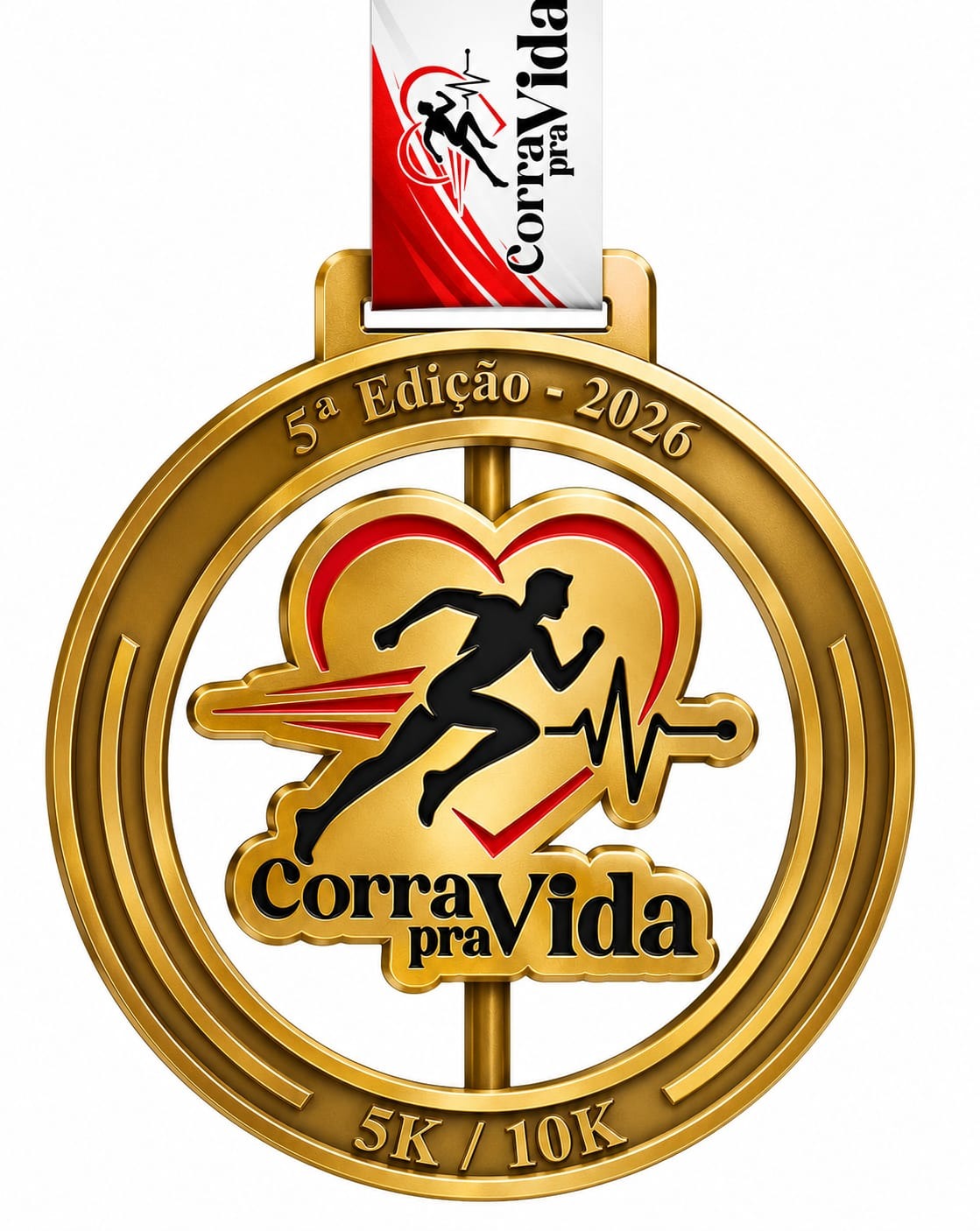 Medalha oficial Corra Pra Vida - 5ª Edição 2026